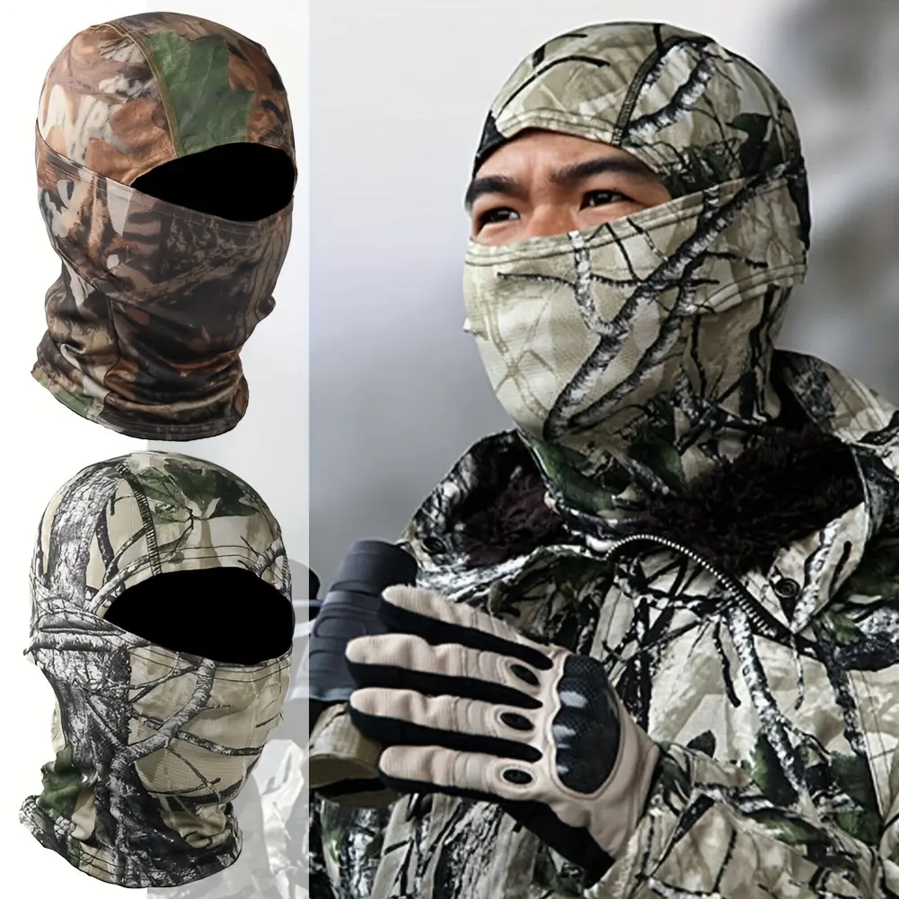2Pcs Camo Multipack Face Mask for Hunting - Sturdy, Long-Lasting Construction, Seamless Nature Blending, Outdoor Sports Mask for Hunters, Durable Concealment Face Covering