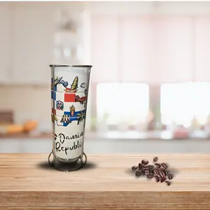 Dominican Republic Souvenir Stackable Mug Set – Caribbean Coffee Cups, Travel Gift from Dominican Republic