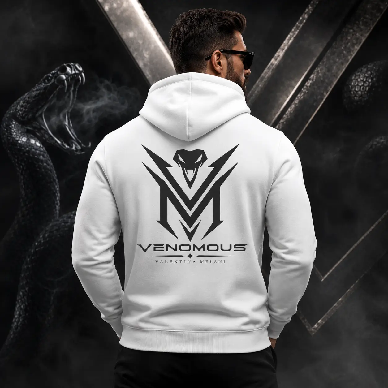 Venomous Snake Logo Pullover Hoodie | Venomous Valentina Melani Branding
