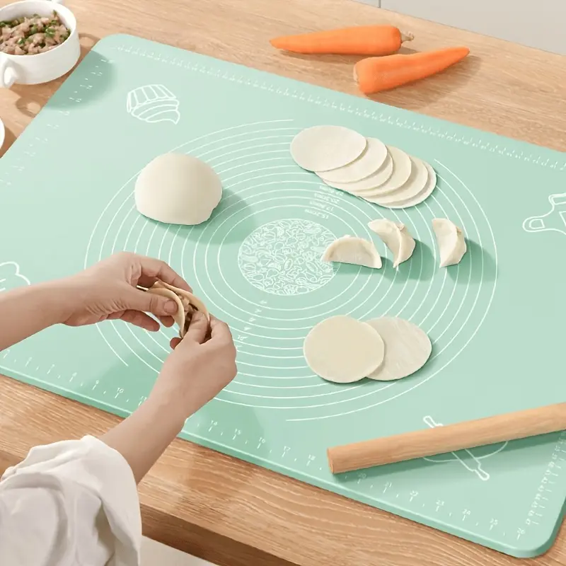 Extra Thick Silicone Baking Mat - Non-Stick, Reusable, Double-Sided, Ideal for Dough, Pizza, Cake, Bread, Cookies - Durable, Easy to Clean, For Home & Industrial Kitchens, Kitchen Essentials, Bakeware, Baking Tools, Baking Supplies, Natural Color