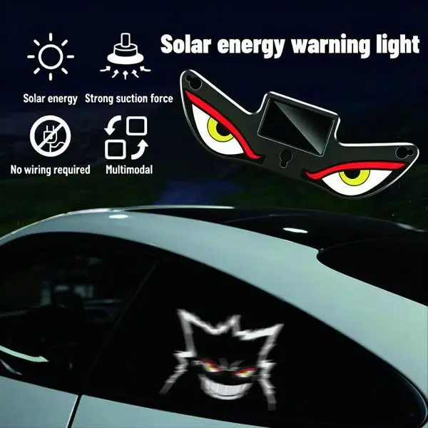 Dynamic Animation LED Decor Screen 2026 New Version Designed for Car Rear Window, Eye-Catching Vampire Devil Eye Mixed Emoji Pattern Display Panel, Custom DIY Personalized Vehicle Mod Accessories for Night Driving