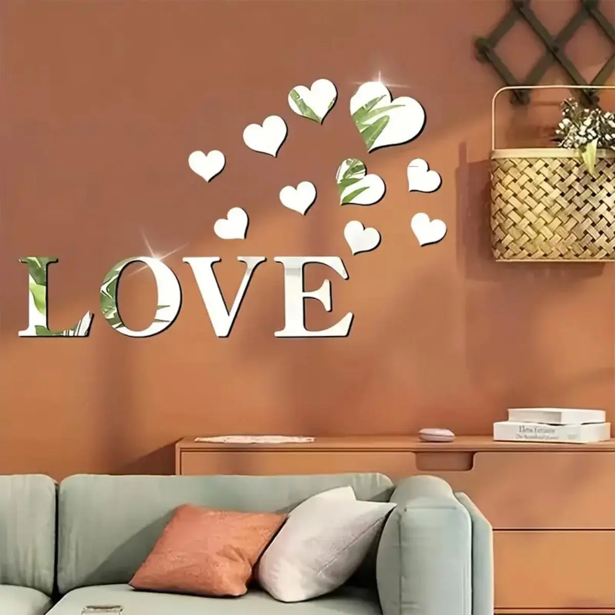 Love Letter Pattern Wall Sticker, Self Adhesive Wall Decal, Decorative Sticker for Home Living Room Bedroom Dining Room, Ornaments, Decoration Sticker, Adhesive Decals, Interior Stickers