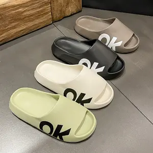 Men'S And Women'S Summer Coconut Sandals with Thick Soles, Stylish One-Piece Slip-On Design, Anti-Slip Sports Footwear for Couples Walking Shoes Boy Slipper Fashion Flipflop Tsinelas Slide Makapal Weight Parent
