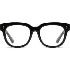 FEISEDY Retro Square Anti Blue Light Blocking Glasses Women Thick Oversized Computer Eyeglasses Double Metal Studs B2689