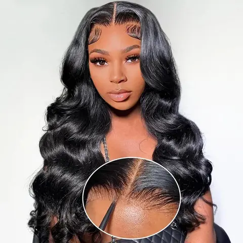 Bling Hair 13x4 Glueless Wig Human Hair Body Wave Wigs Ready to Wear Pre Cut 13x4 13x6 Lace Frontal Wigs Wear Go 6x4 Lace Closure Wigs For Women Pre Plucked 180% Density, Natural, Heat-Resistant, Dyeable Restylable for Female , Can Be Dyed And Restyled