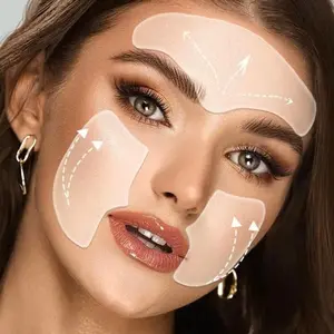 3pcs Transparent Silicone Facial Training Patches, Forehead and Cheek Patches, Soft and Easy to Use, Reusable and Washable