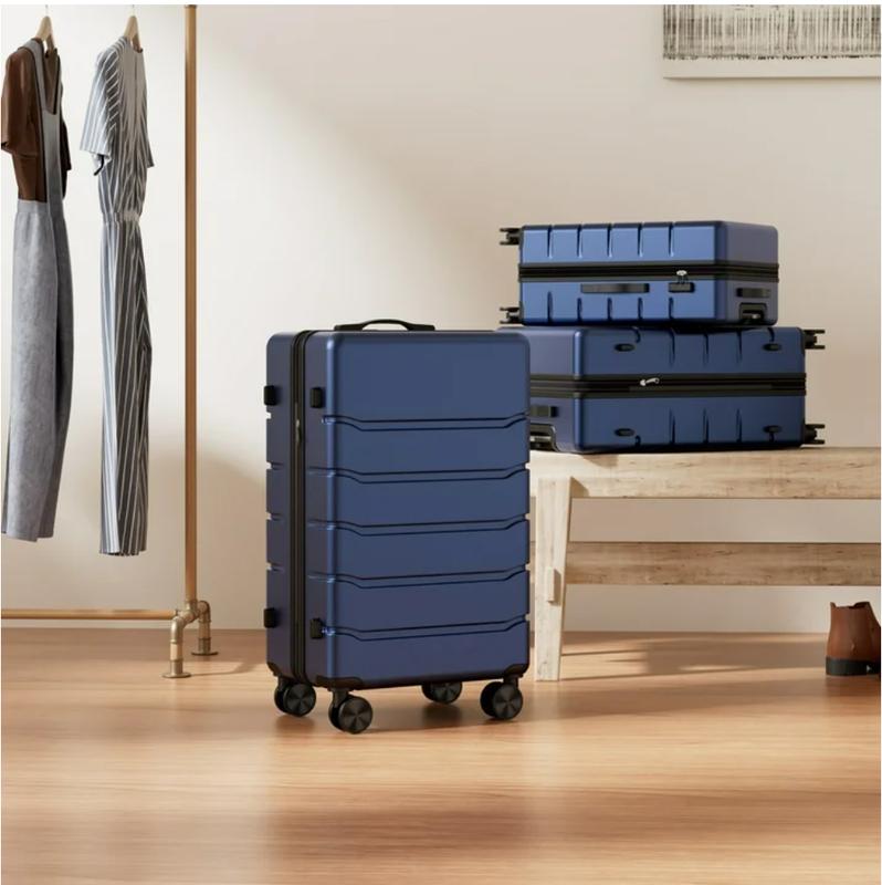 Set of 3 Hardside Luggage, Expandable Rolling Luggage with TSA Lock and Spinner Wheels, Blue