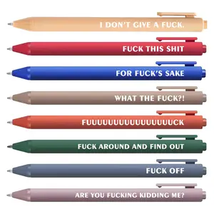 8Pcs Funny Fuck Pens, Fuck It Pens, Fancy Fu ck You Pen, Swear Words Ballponit Pen, Novelty Stationery for Adults, Black Ink 1.0 mm Retractable Ball-pen, Unique Office Supplies, Rollerball Pen Set, Ballpoint Pen Kit
