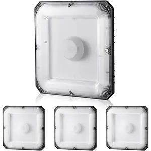 VEVOR 4 Pack LED Canopy Lights, 80W, 8800LM 5000K Daylight Commercial Industrial Outdoor Canopy Lights, 10.08"x10.08" Surface Mount Ceiling Lighting for Gas Station Warehouse Garage Street Shop, IP65