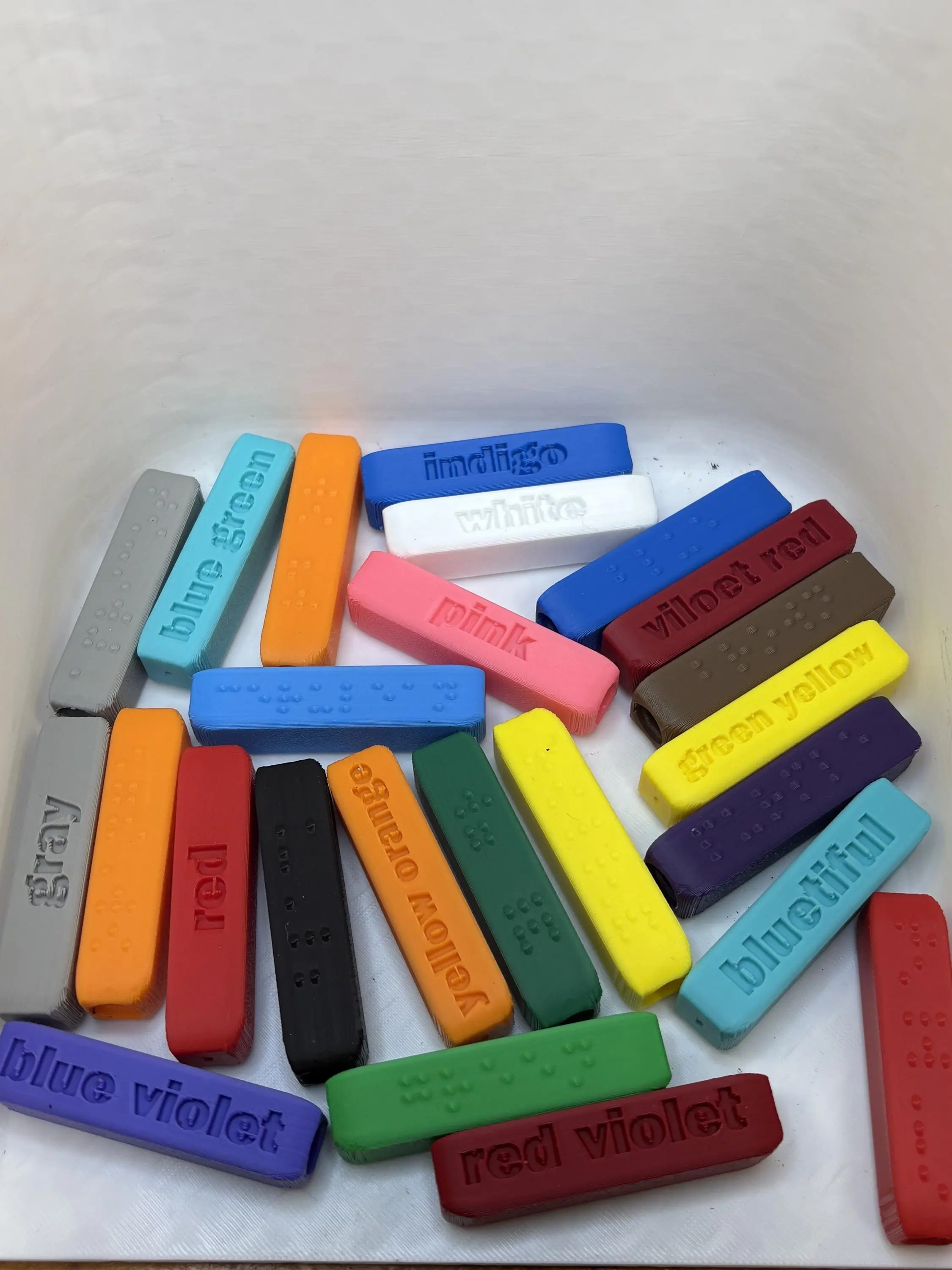Braille Crayon Caps 24 Pack | Crayola Color Labels | Print + Braille | Accessibility | TVI | VI Students
