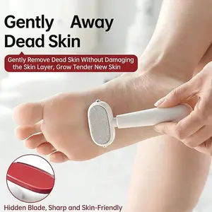 Portable 2-In-1 Foot Care File, Dual-Sided Replaceable Callus Remover, Foot Polishing Tool, Dead Skin Scraper, Easy-To-Use Foot Care Kit