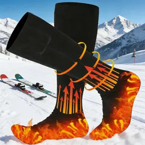 Heated socks, electric socks, foot warmers, rechargeable heating socks for outdoor activities, skiing, and keeping warm.