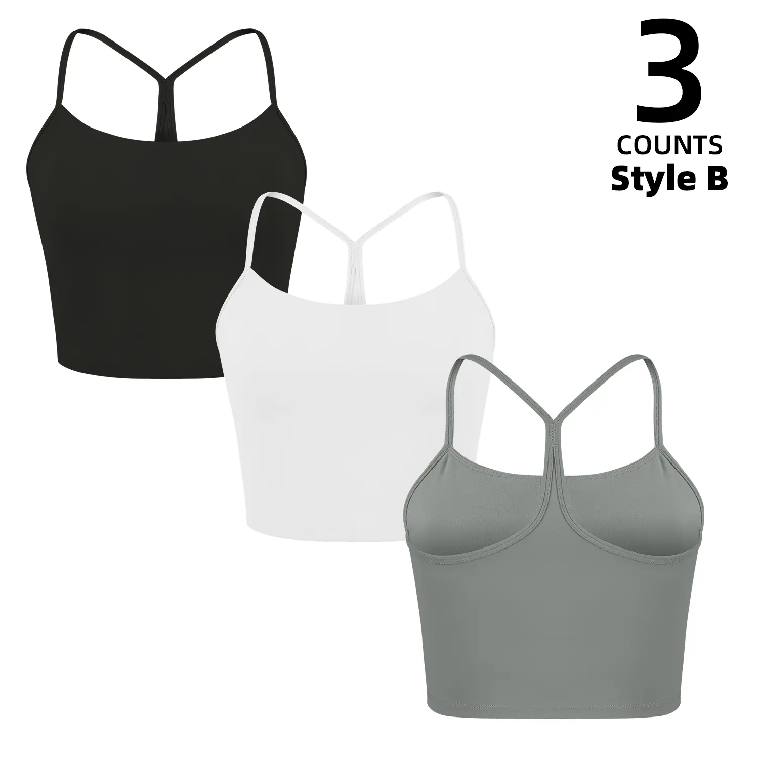 3 pcs - Style B-Black-White-Gray