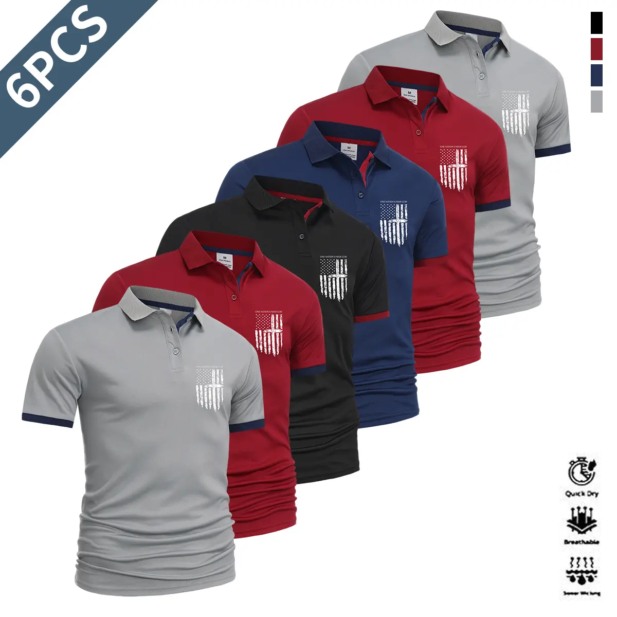 Gray - Red - Black - Gray - Red - Blue