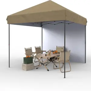 【Christmas Gift】10x10 Pop Up Awning with 1 Side Wall  3 Adjustable Heights  Roller Bag  4 Sandbags