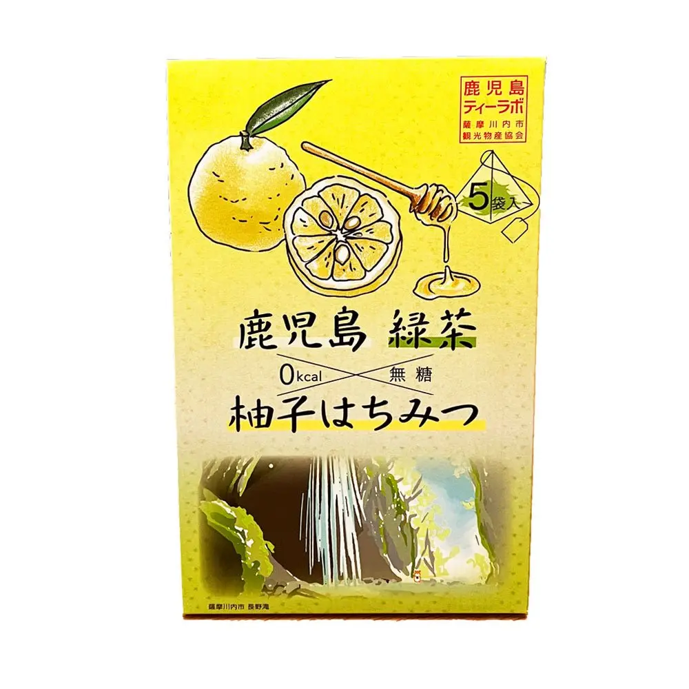 Non-Sweet Green Tea Beverage, Yuzu Honey Flavor - 5 Teabags, 40g