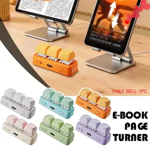 Wireless Page Turner for Kindle and E-Books, Hands-Free Stand and Remote, Rechargeable, Compatible with Smartphones, iPad, Tablets