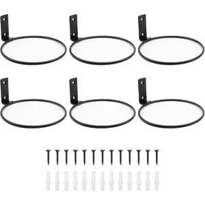 6 Pack 8 Inch Wall Flower Pot Holder Ring  Hanger, Metal Planter Hooks Wall Mounted Bracket Heavy Duty for Outdoor Indoor