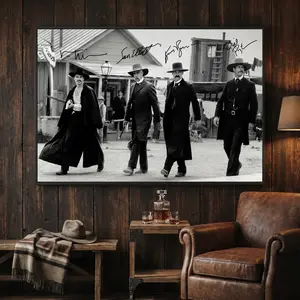 Vintage Tombstone Movie Poster, Wyatt Earp, Doc Holliday & Earp Brothers Walking Scene, Classic Western Wall Art, Aesthetic Print,fashion style,