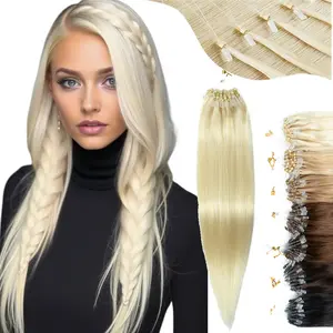 30G 50strands Micro Loop Human Hair Extensions,Straight Micro Ring Human Hair Extensions Add Volume For Women/girls,Install Easy,Sutiable Daily Hair Looking,Blonde/Highlight Fashion Hair Color,Brown Hair,Black Hair