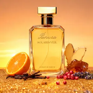 Paruvea Solaris Veil Extrait de Parfum – Golden Skin Glow Long-Lasting Vanilla Amber Gourmand Perfume, 100ml (3.4 fl oz)
