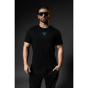 Essential T-Shirt - Blue Icon - Black Essential T-Shirt - Blue Icon - Black