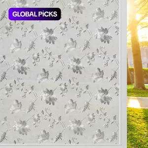1pc (44.5*100cm) floral pattern flower design removable window sticker, Window frosting film, decorative window film, window privacy film, static adsorption glass film - heat insulation and UV protection, suitable for door and window glass decoration