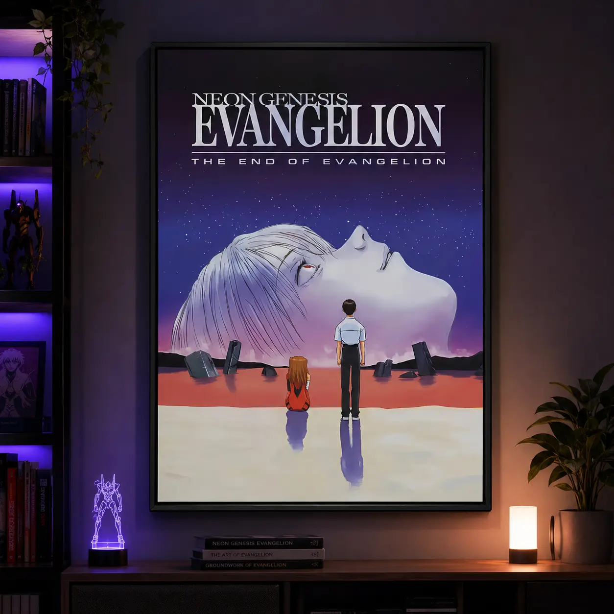 Neon Genesis Evangelion The End of Evangelion Movie Poster Print, Canvas Wall Art, Room Decor,Wall Art, Japanese Anime Canvas Print, Mecha Anime Poster, EVA Fan Gift, Otaku Bedroom Decor, Manga Style Wall Decor, Anime Collection Decor