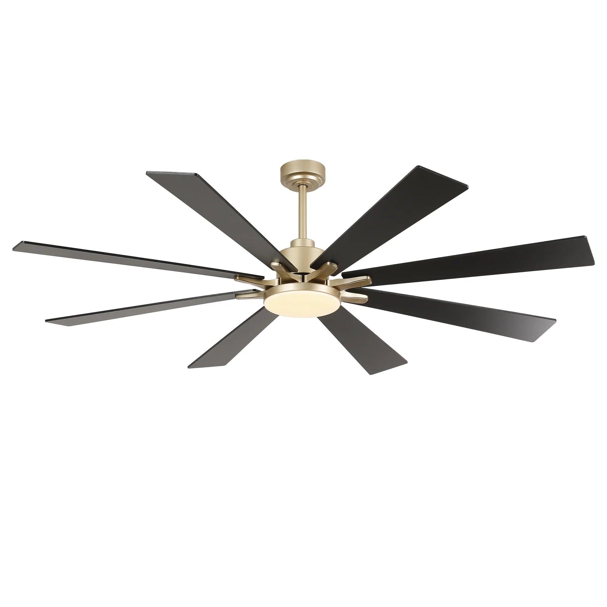 Elbe 72 Inch Modern Downrod Mount Ceiling Fan with Dimmable Light & Remote Control for Living Room