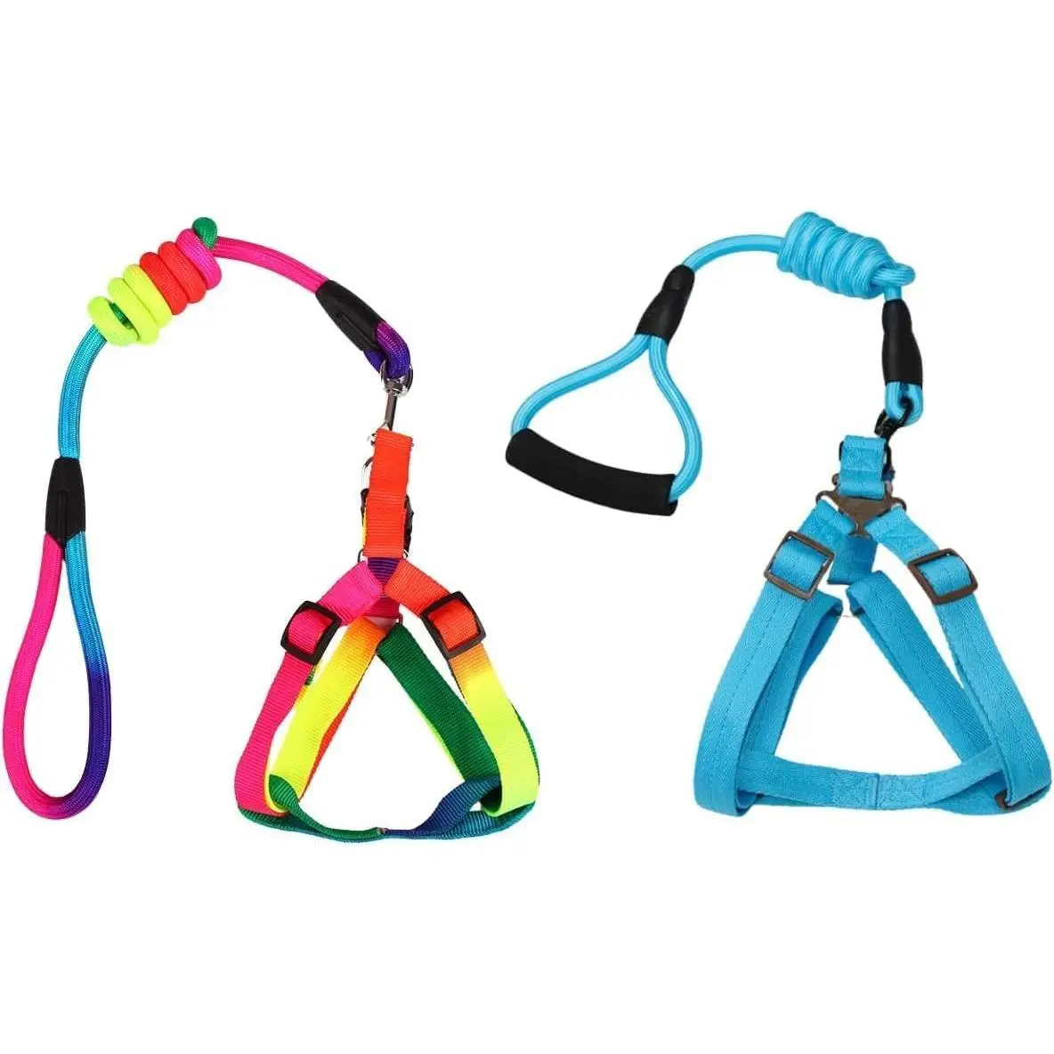 2 Pack Adjustable Mini Pig Harness & Leash Set Pet Supplies for Hog Piggy Rabbit Small Animals Walking Jogging Traning (2 Pcs)