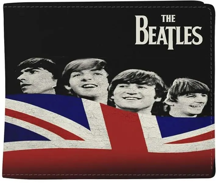 New The Beatles Let It Be Flag Logo Rocksax Wallet for Beatles Fans - Black, Multi-Compartment, Zip Closure, Coin Pocket, TV/Movie Character Collectible [SPECIAL PRODUCTS]