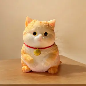 Stress-relief cute chubby orange cat squishy toy, soft and bouncy, high elasticity, realistic plush, suitable for office and home decoration