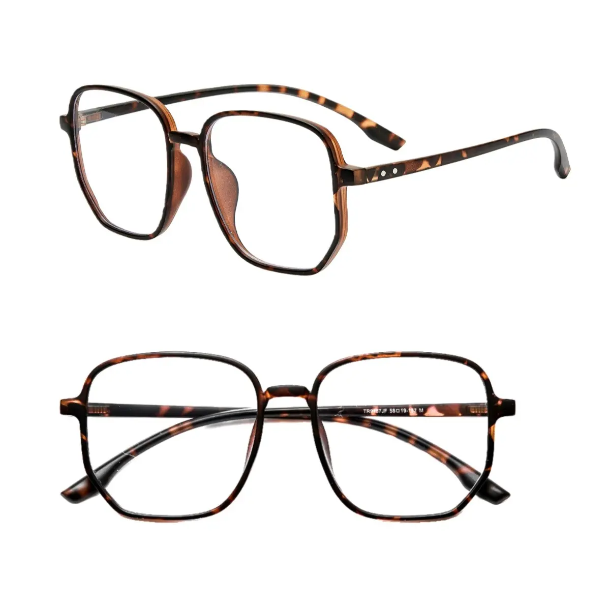 Women's Oversized Stylish Tortoiseshell Fashion Glasses, Anti-Blue Light Non-Prescription Frames for No-Makeup Essential, Study Eye Protection & Everyday Use, Fashion Glasses Women, Anti-Blue Light Non-Prescription Glasses