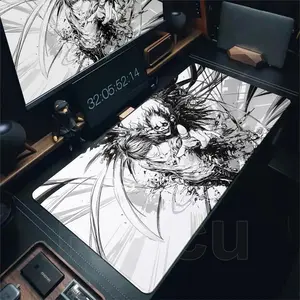 Death Note Anime Large Gaming Desk Mat, 80x30cm 3mm Thick, Locked Edge Non-Slip Black Comic Mouse Pad for PC Laptop Home Office