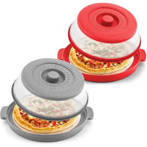 2 Pack Microwave Splatter Cover & Anti-scald Plate,Collapsible Plastic &  Microwave Cover for  with Vented,Kitchen Dish Guard Cover for Meal Prep, Apartment Essential