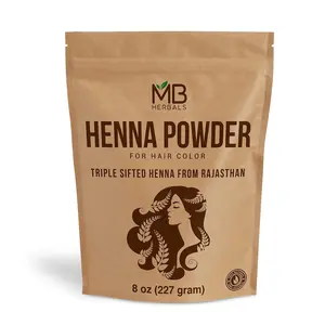 100% Pure & Natural Henna Powder 8 oz / 227 Grams For Hair Color | For Natural Orange-Red Hair Color | Triple Sifted | No Preservatives