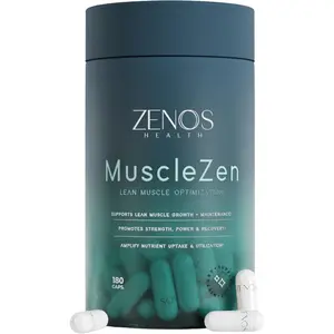 MuscleZen Muscle Builder for Men – ATP Supplements for Strength & Fitness – Muscle Supplements for Super Recovery – Dietary Supplement for Lean Muscle Growth - Made in USA, 180 Caps