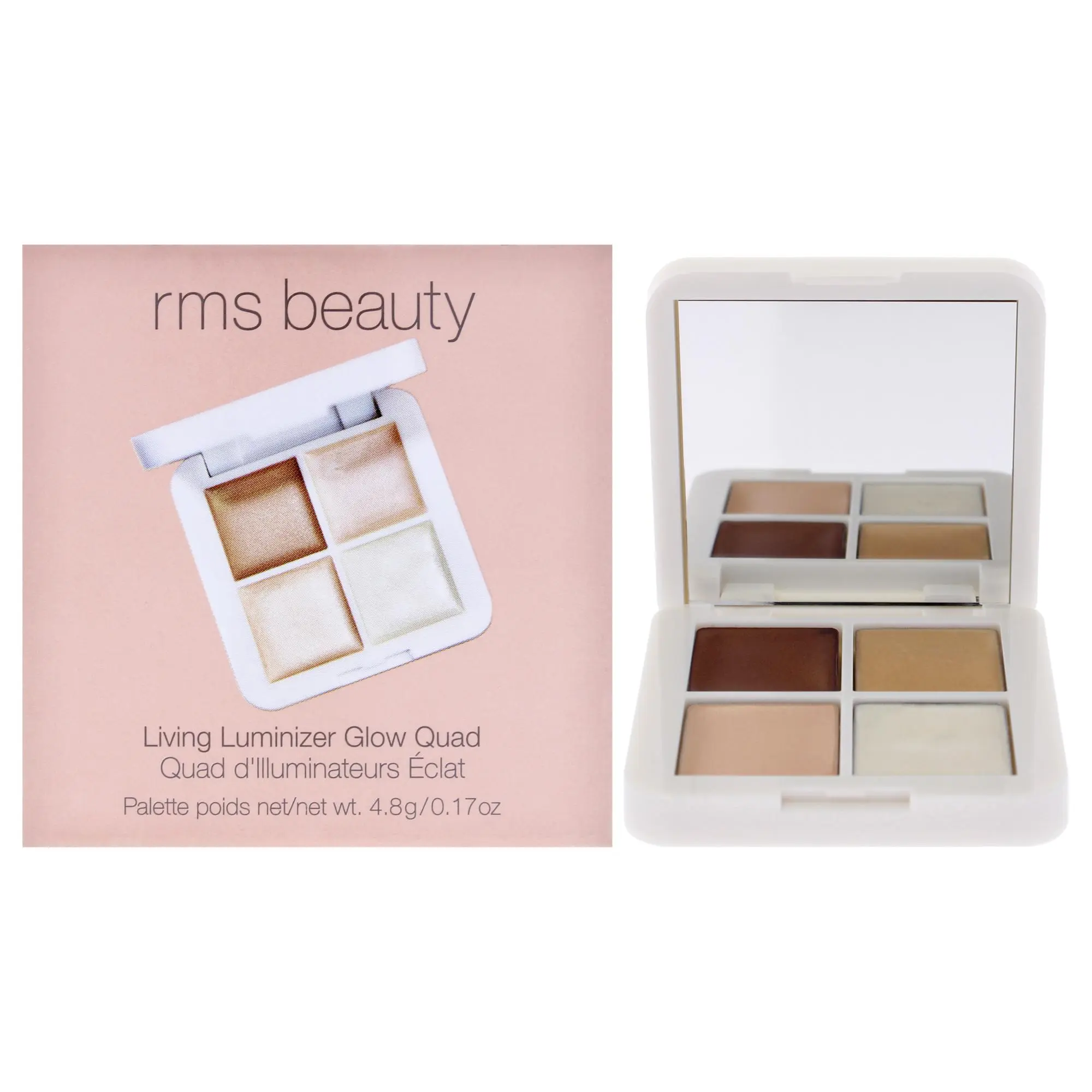 Women's Living Luminizer Glow Quad Highlighter Makeup Palette by RMS Beauty - 0.17oz, Compact, Natural Look, Lightweight, Accentuate Face (Beauty & Personal Care)