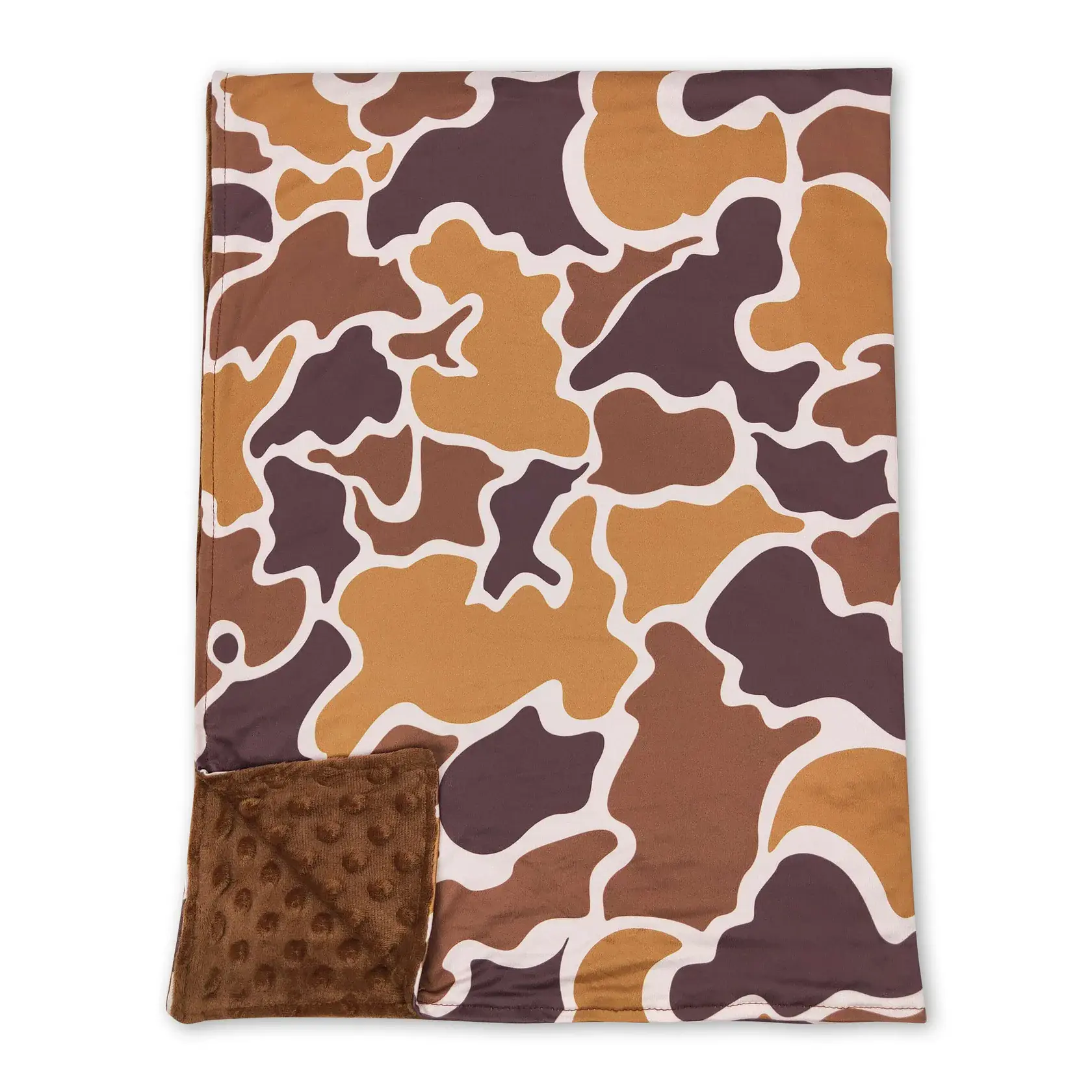 Brown Camouflage Cow Minky Print Kid-Safe Child-Size Children's Blanket (Cow Pattern Design), Cow Pattern Blanket, Child Size Childrens' Blankets