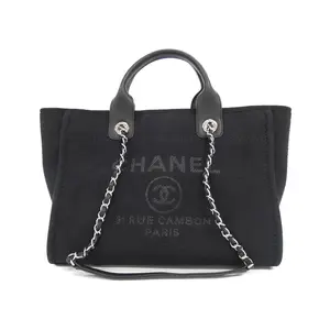 Pre-owned CHANEL Polyester Tote Bags Deauville Mixed Fiber Shoulder Bag