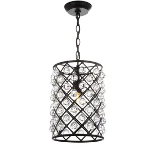 JONATHAN Y Cooper Farmhouse Contemporary Glass Linear LED Pendant; for Living Room, Bedroom, Kitchen, Office