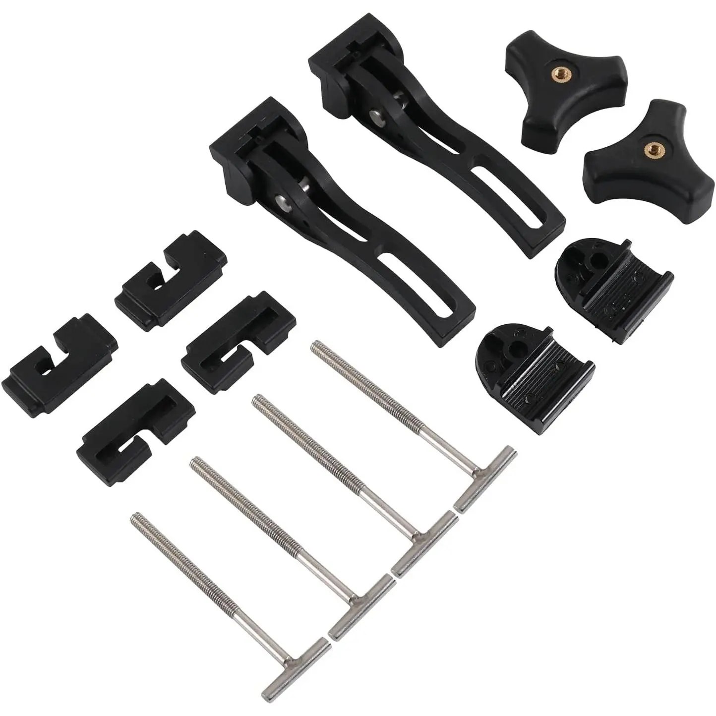 Synthetic Universal Replacement & Accessories Kit for Hard Tri-Fold, Hard Quad-Fold Bed Covers - 4x T-Bolt, Nut, Tonneau Cover Clamp, 2 Rear Clamps - Durability & Stability, Easy Installation, 2X Front Clamp