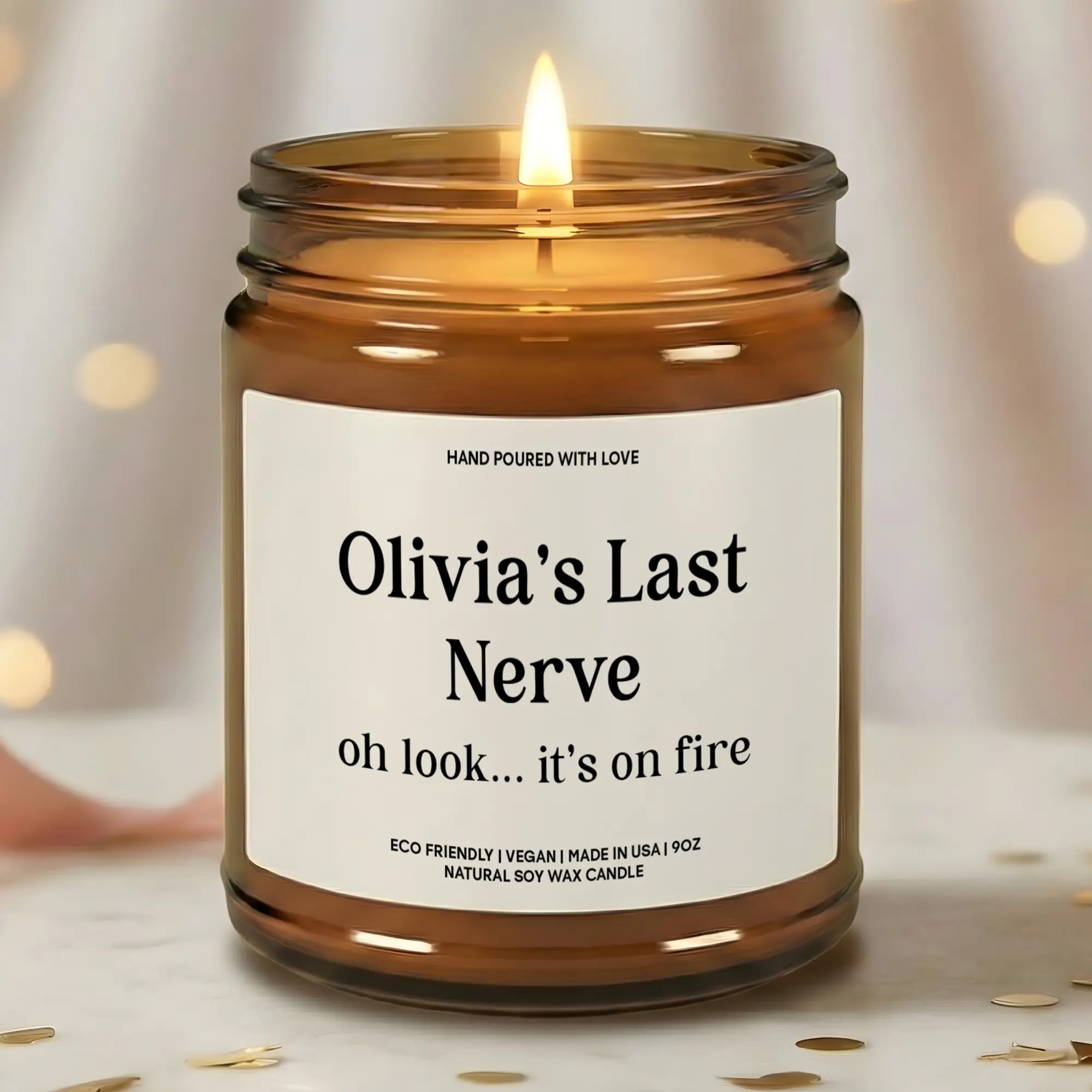 MAKEAGIFT Custom Birthday Vegan Soy Candle, Personalized Gift, Custom Name Candles, Custom Message Gift, Best Gifts For Her