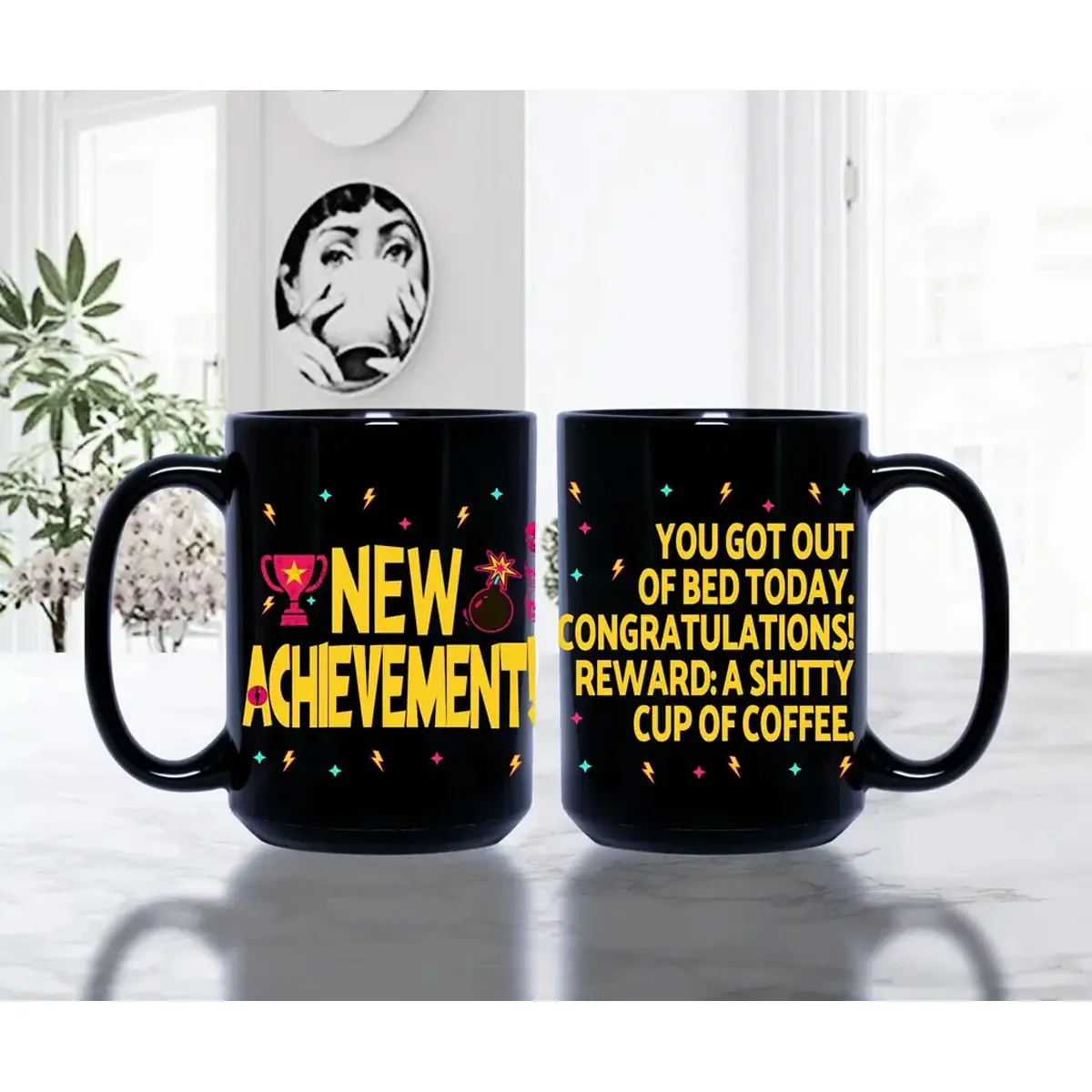 Dungeon Crawler Carl Achievement 11oz 15oz Mug – Funny LitRPG Fantasy Coffee Cup, Reader Gift, Humor Geek Novel Fan Merch