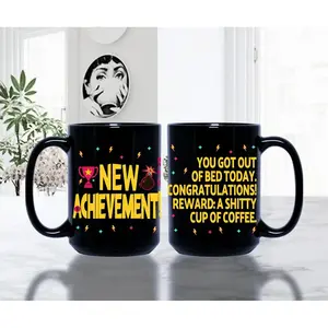 Dungeon Crawler Carl Achievement 11oz 15oz Mug – Funny LitRPG Fantasy Coffee Cup, Reader Gift, Humor Geek Novel Fan Merch