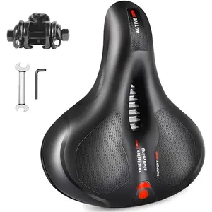 Comfort  Saddle Seat with Dual Shock Absorbing Ball,Thickened Memory , Universal Replacement Wide Bicycle Saddle Seat for /Road MTB Exercise Indoor Cycling