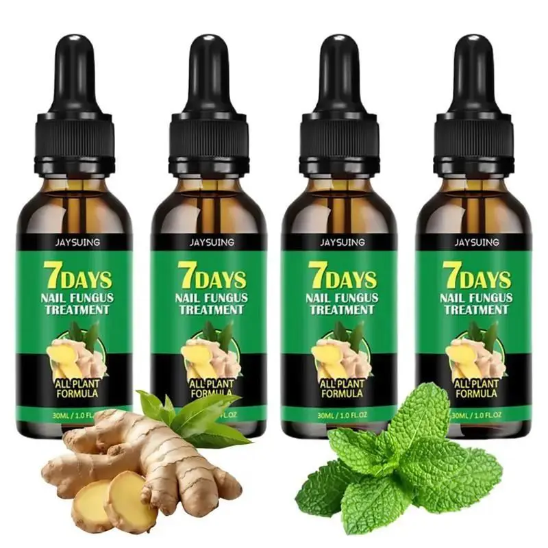 [4 Bottles] Ginger Nail Care Serum for Healthy-Looking Nails & Cuticles, Plant-Based Nail Strengthening Serum, Nourishing Care for Weak & Dry Nails