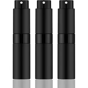 8ML Mini Atomizer Perfume Travel (Matte Black) Refillable Bottle Portable Spray Bottle for Cologne and Perfume (3pcs)