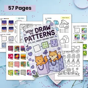 Creative Effects Drawing Book for Adults: 57 Pages of Guided Tutorials on Textures, Water & Patterns | An Immersive Sketchbook for Relaxation, Stress Relief & Artistic Growth
