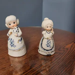 Vintage Royal Majestic Jasco Art Bells,  Bisque Porcelain Pair